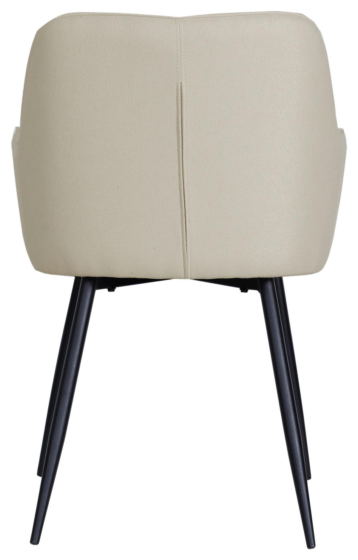 Armlehnstuhl Anna Beige Echtholz Beine - Beige/Schwarz, MODERN, Holz/Textil (57/79/58cm) - MID.YOU
