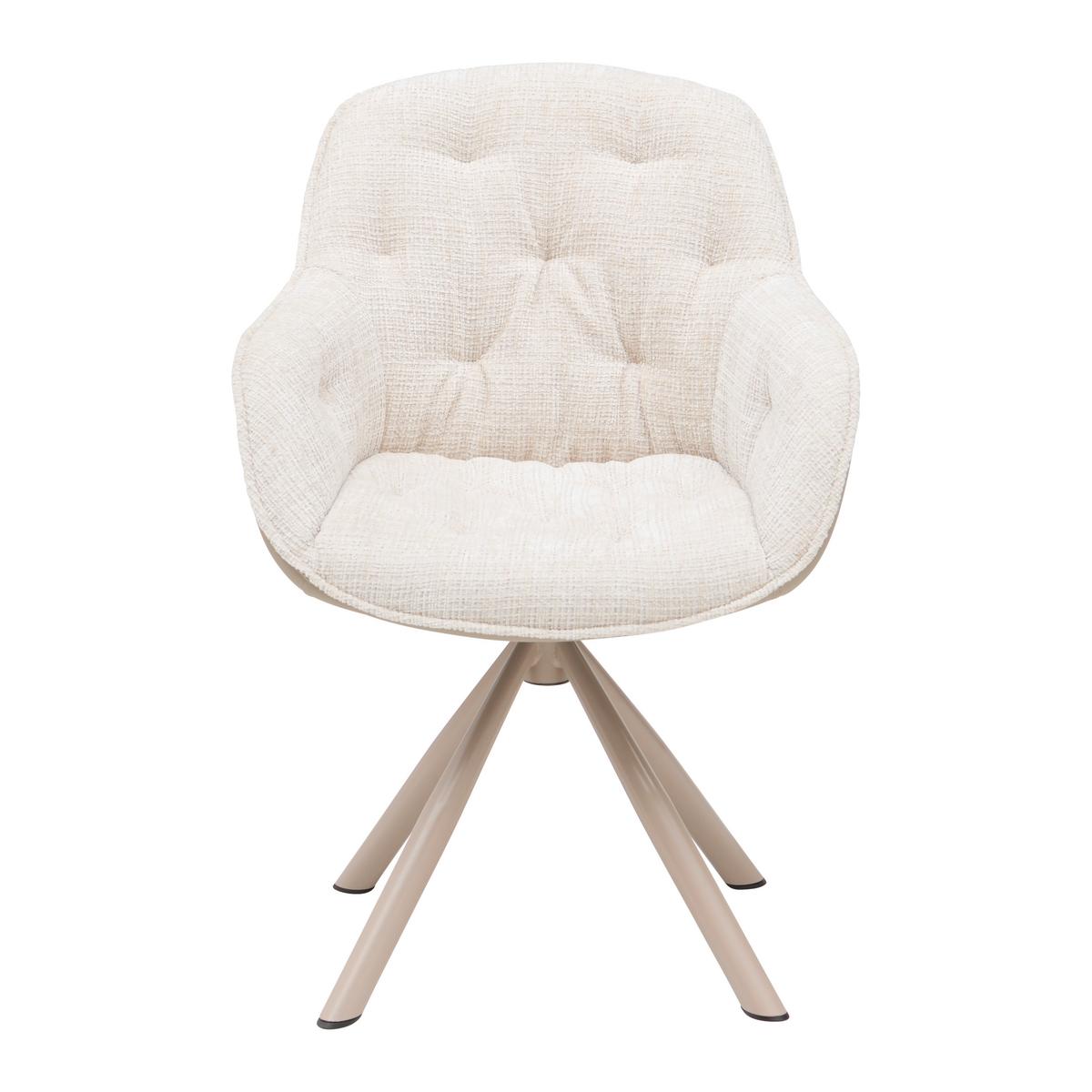 Stolička s podrúčkami Eileen sivá/béžová - sivá/béžová, Modern, kov/textil (62/85/61cm) - Mömax