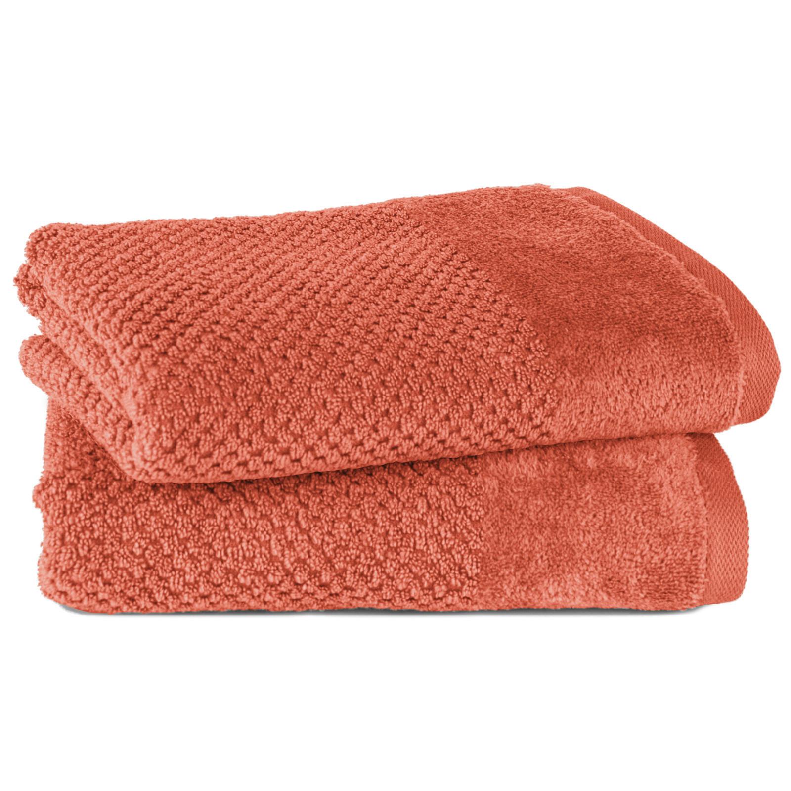 FROTTIERSET Popcorn 2er Set Terrakotta - Dunkelorange, Basics, Textil (50/100/10cm)