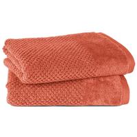 FROTTIERSET Popcorn 2er Set Terrakotta - Dunkelorange, Basics, Textil (50/100/10cm)