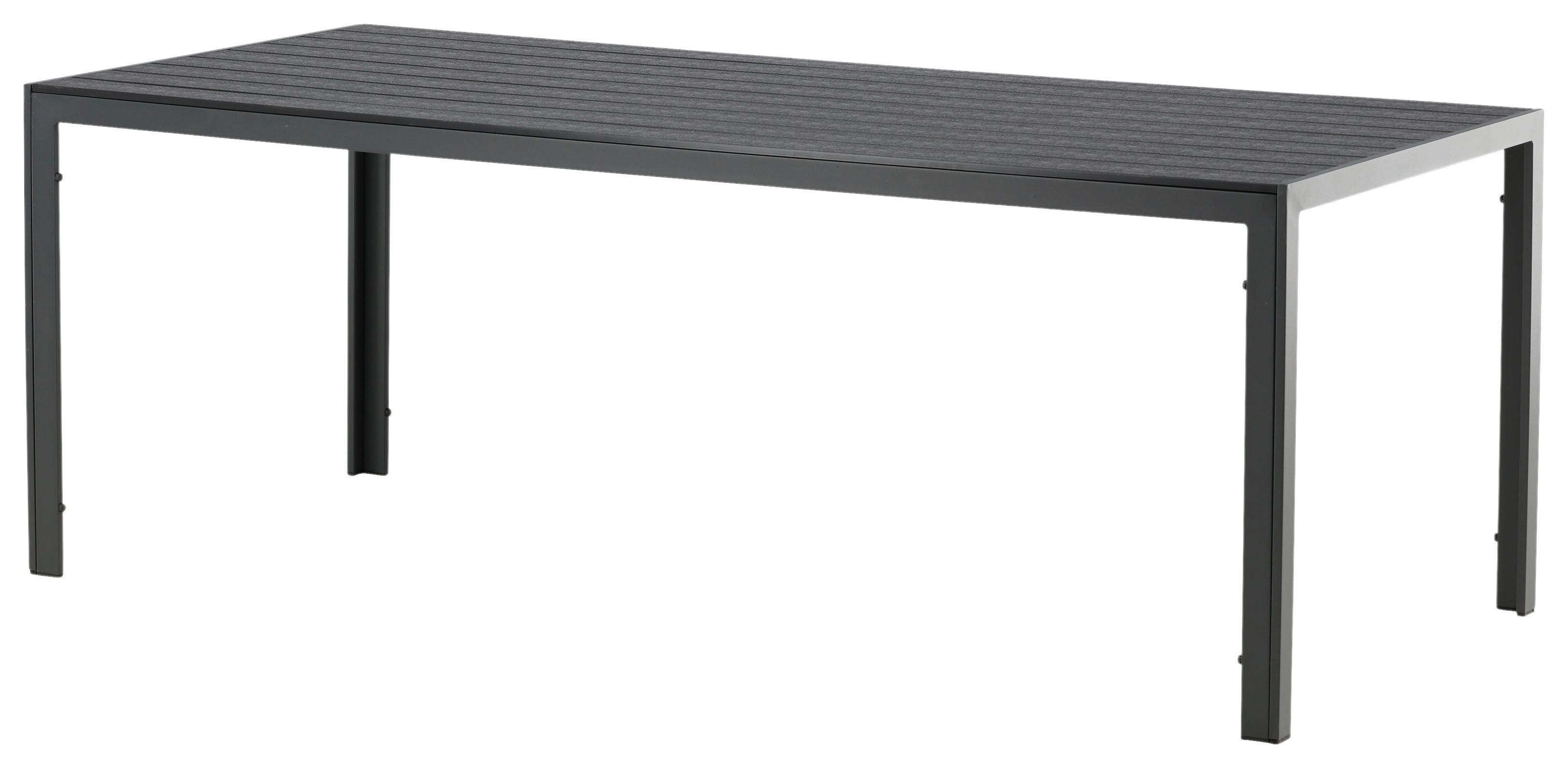 Gartentisch Break Aluminium L: 205cm - Schwarz, KONVENTIONELL, Metall (205/90/75cm) - Gardenson