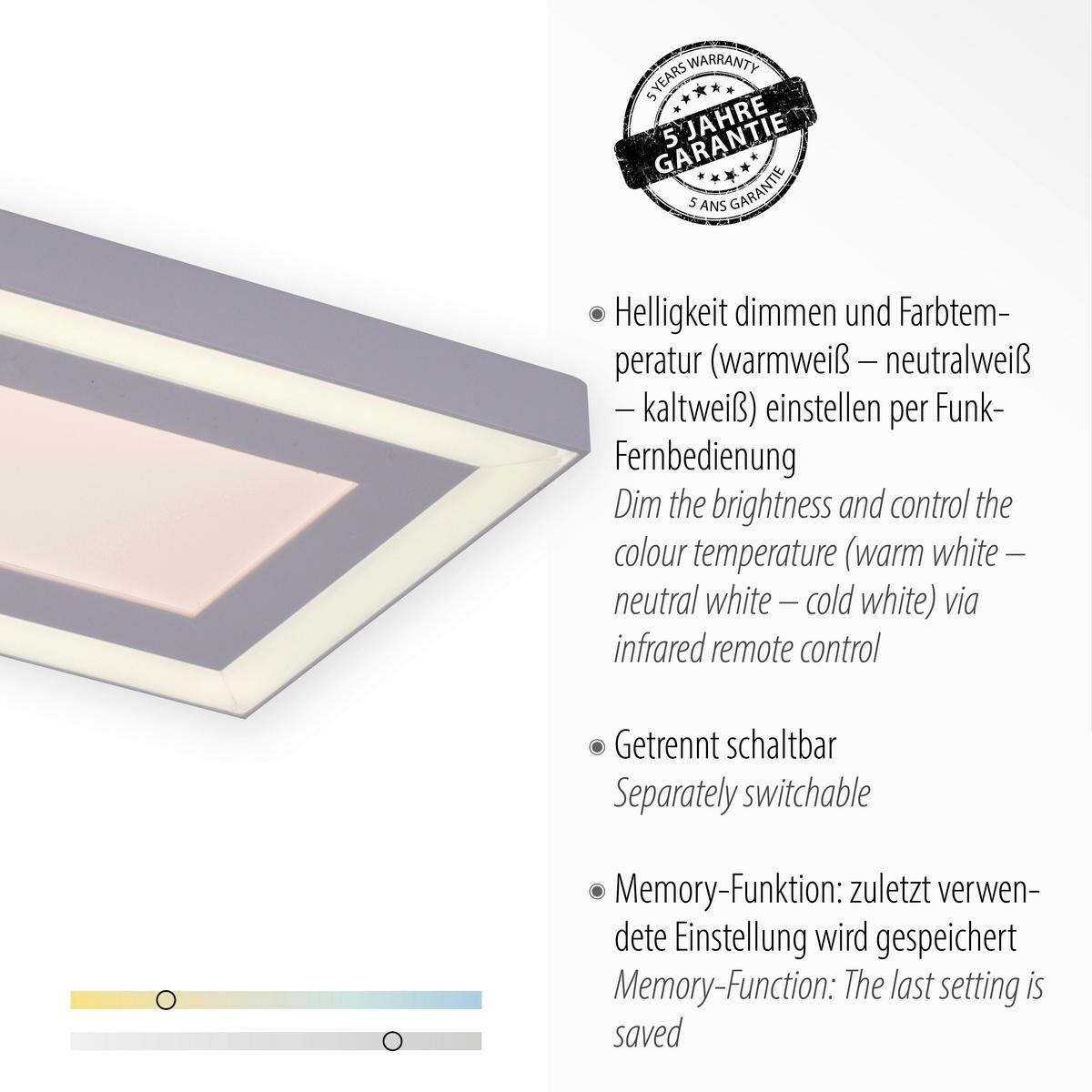 LED-Deckenleuchte Edging L: 100 cm dimmbar mit Schalter - Weiß, Basics, Kunststoff/Metall (100/11,8/6cm)