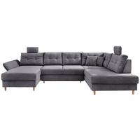 Wohnlandschaft Brizzini Grau S: 176x338-352 cm - Naturfarben/Grau, MODERN, Textil (176/338-352/206cm) - Livetastic