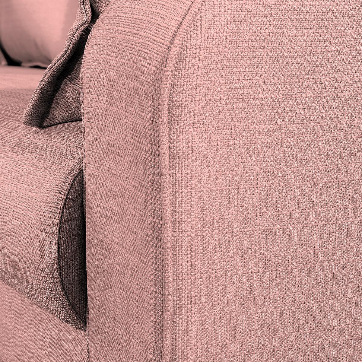 Ecksofa Beata Rosa S: 150x230 cm - Wengefarben/Rosa, Design, Textil (150/230cm) - Livetastic