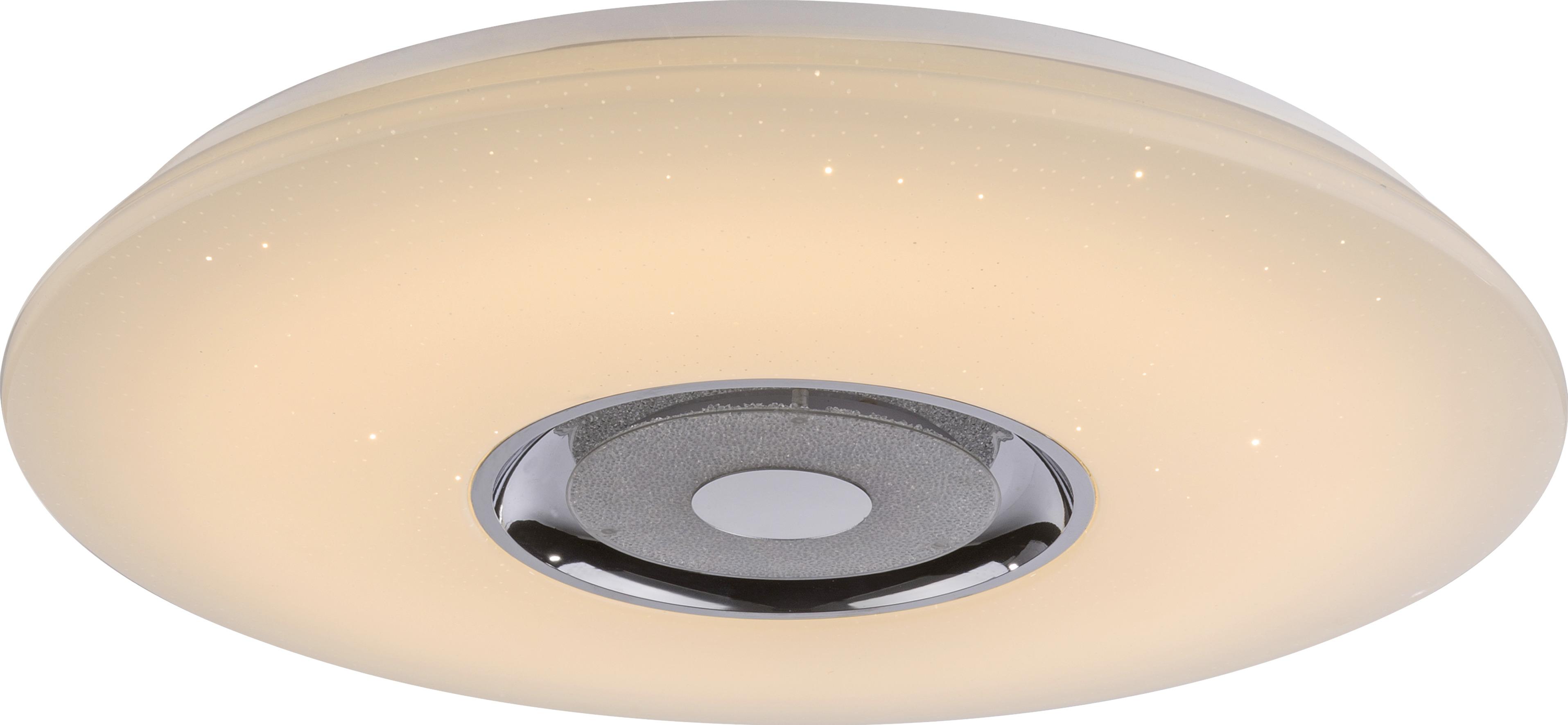 Stropní Led Svítidlo Lauti Ø 50cm, S Reproduktorem - bílá, Romantický / Rustikální, kov/plast (50,5cm) - Premium Living