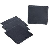 SADA PODLOŽIEK STONEY - čierna, Modern, plast/kameň (10/10cm) - Zandiara