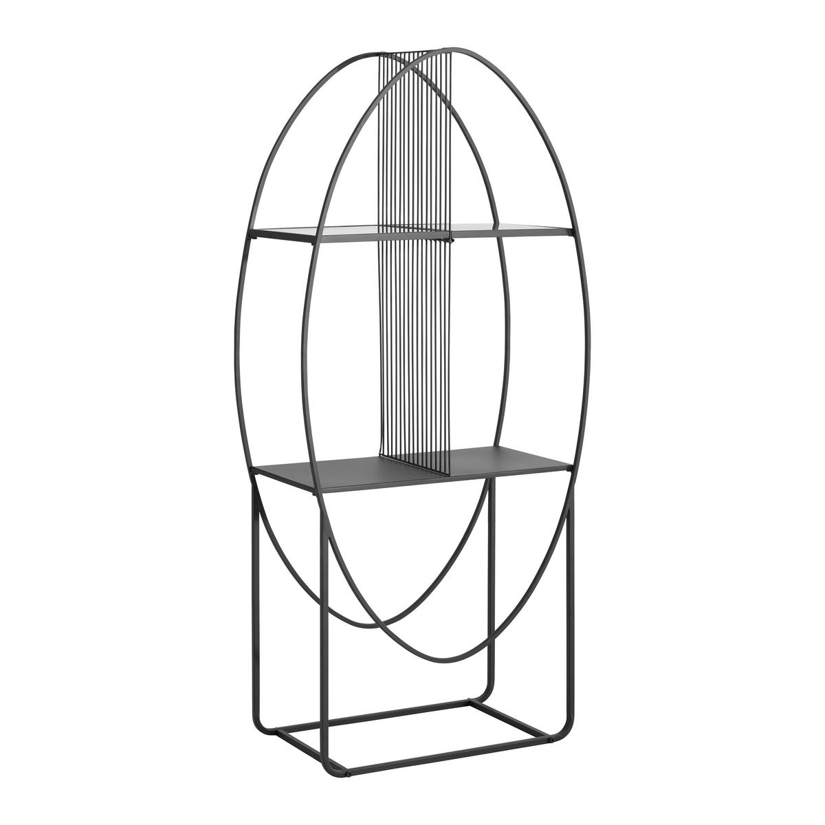 REGÁL CHASE -TREND- - černá, Moderní, kov/sklo (65/140/32cm) - Premium Living