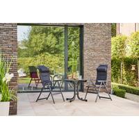 Gartengarnitur 3-Tlg. aus Metall, Textil - Anthrazit/Schwarz, KONVENTIONELL, Kunststoff/Textil - Siena Garden