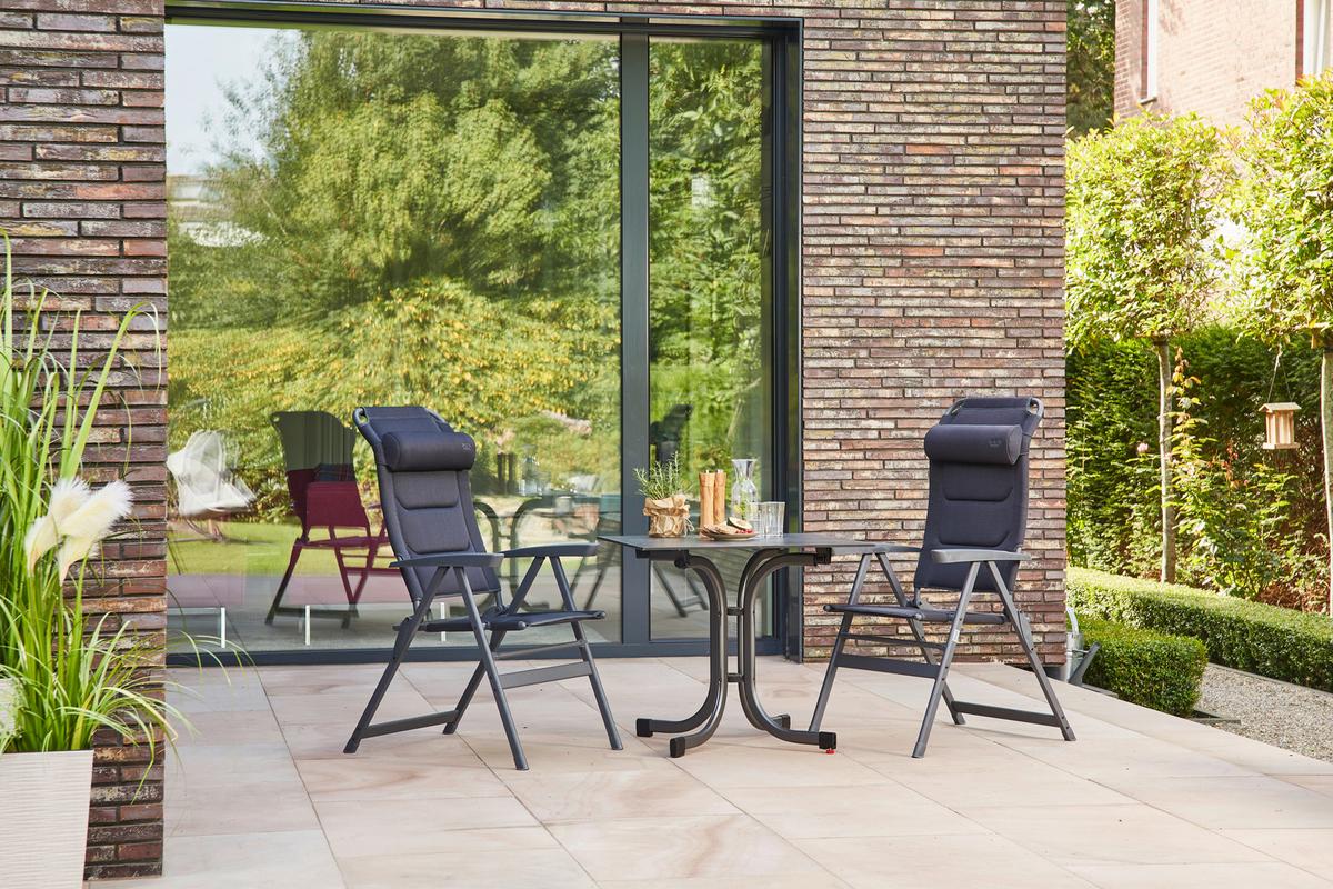 Gartengarnitur 3-Tlg. aus Metall, Textil - Anthrazit/Schwarz, KONVENTIONELL, Kunststoff/Textil - Siena Garden