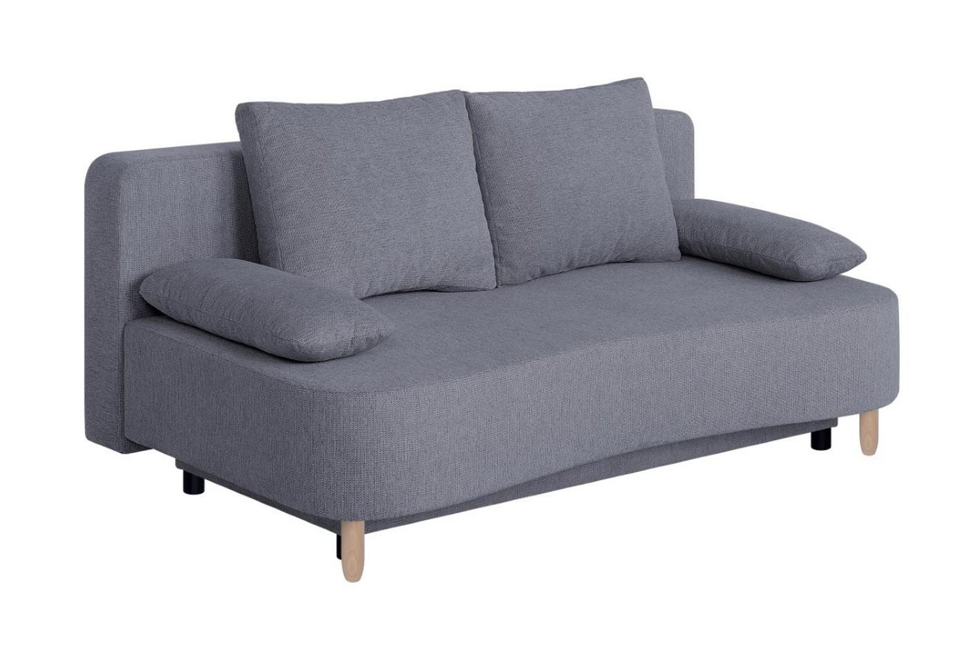 2-Sitzer-Sofa Lara mit Schlaffunktion & Bettkasten - Buchefarben/Schwarz, Design, Holzwerkstoff/Textil (193/86/85cm) - P & B
