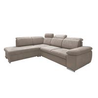 Ecksofa Vasto Taupe S: 228x283 cm - Taupe/Chromfarben, Design, Textil (228/283cm) - Livetastic