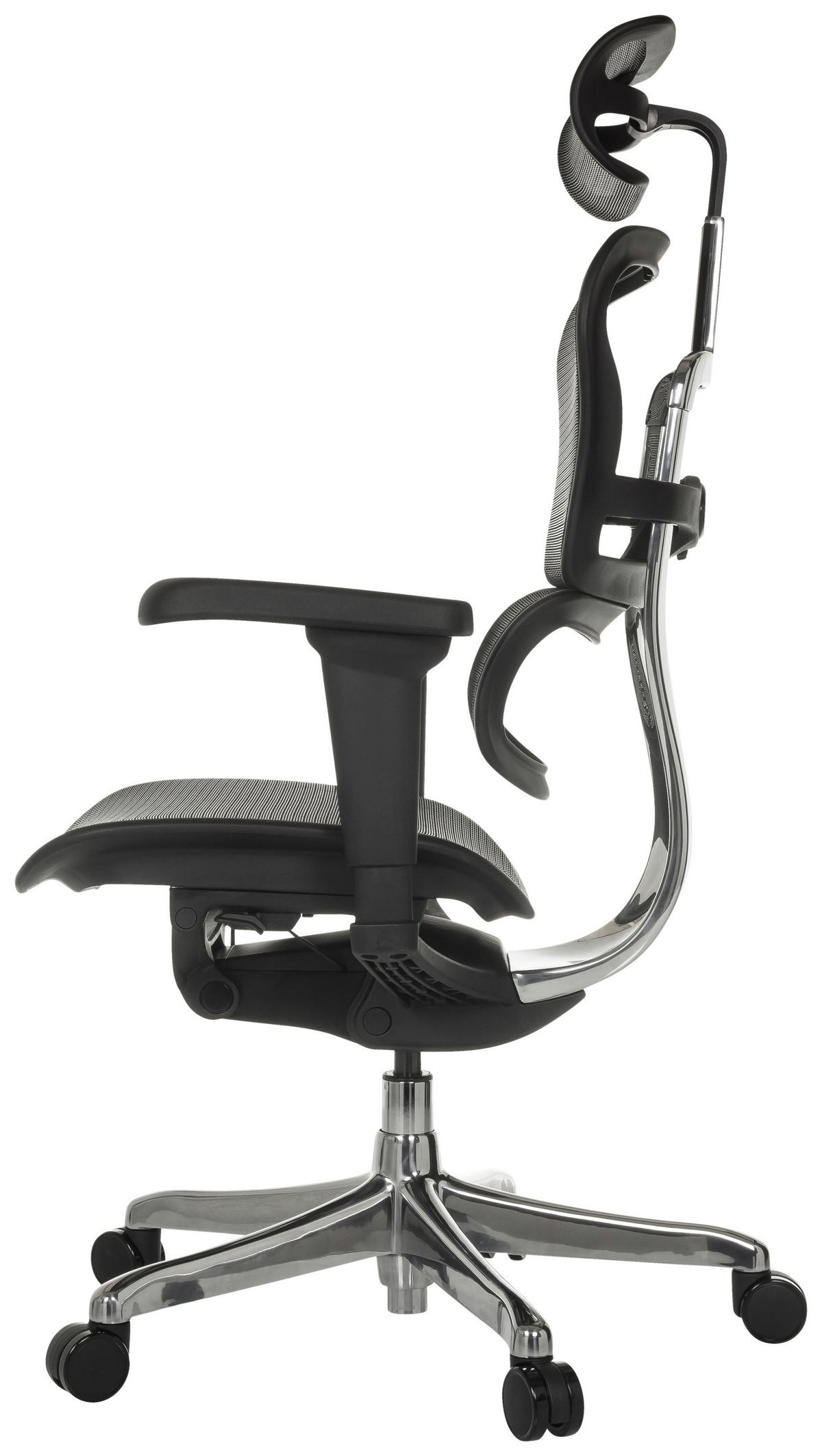 Drehstuhl Ergohuman Ultra Gen2 Schwarz B: 65 cm - Silberfarben/Schwarz, MODERN, Kunststoff/Textil (65/132/60cm) - MID.YOU