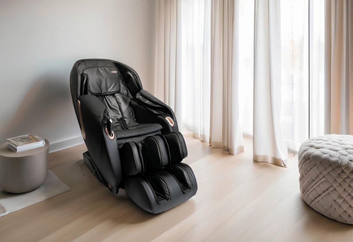 MASSAGESESSEL Schwarz B: 76cm - Schwarz, Basics, Kunststoff/Textil (76/113/155-168cm) - iRest