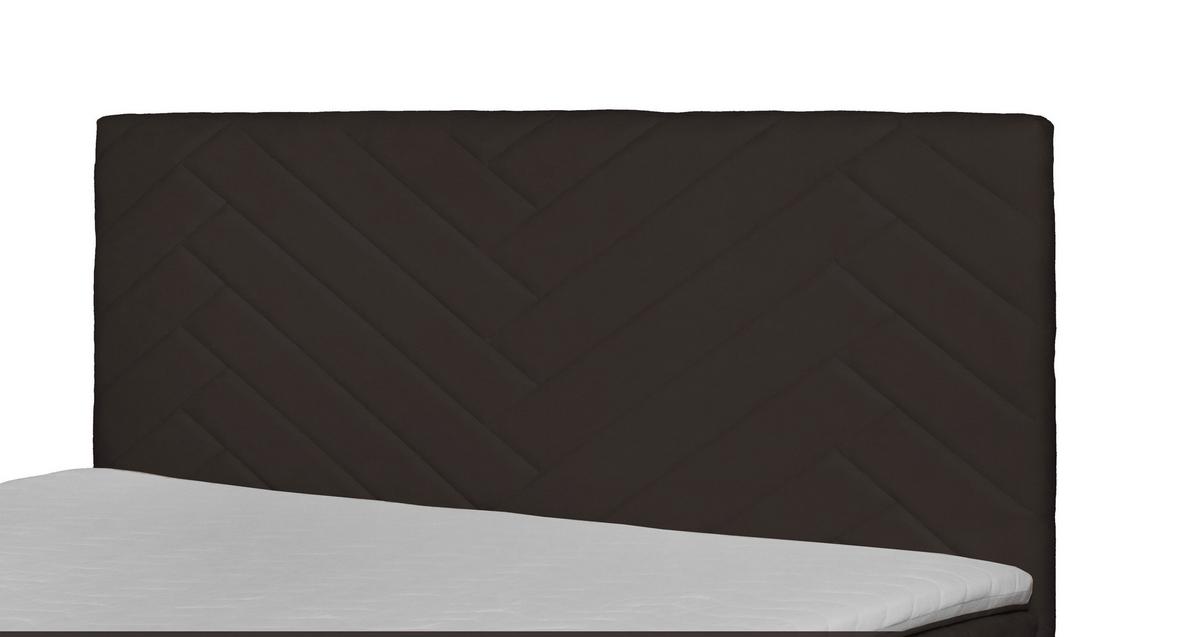 Boxspringbett Mit Topper 180x200 Cm Evan - Schwarz/Braun, Basics, Holz/Textil (180/200cm) - P & B