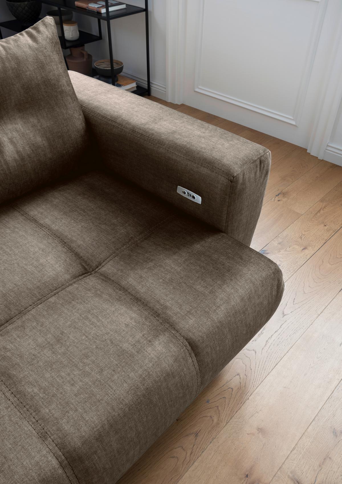 Ecksofa Restato, Braun S: 177x246 cm - Schwarz/Braun, MODERN, Textil (177/246cm) - MID.YOU