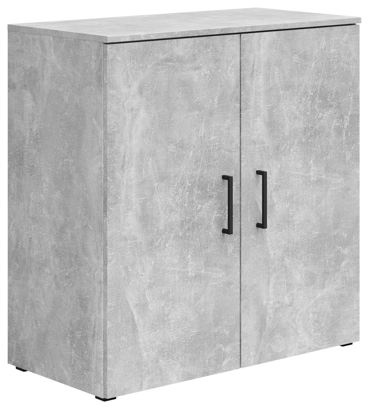 Komoda Cabinet svetlosivá, š: 80 cm - čierna/sivá, Modern, kompozitné drevo/plast (80/83/40cm)