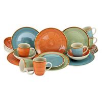 Kombiservice Keramik 6 Personen Handbemalt - Multicolor, KONVENTIONELL, Keramik - Creatable