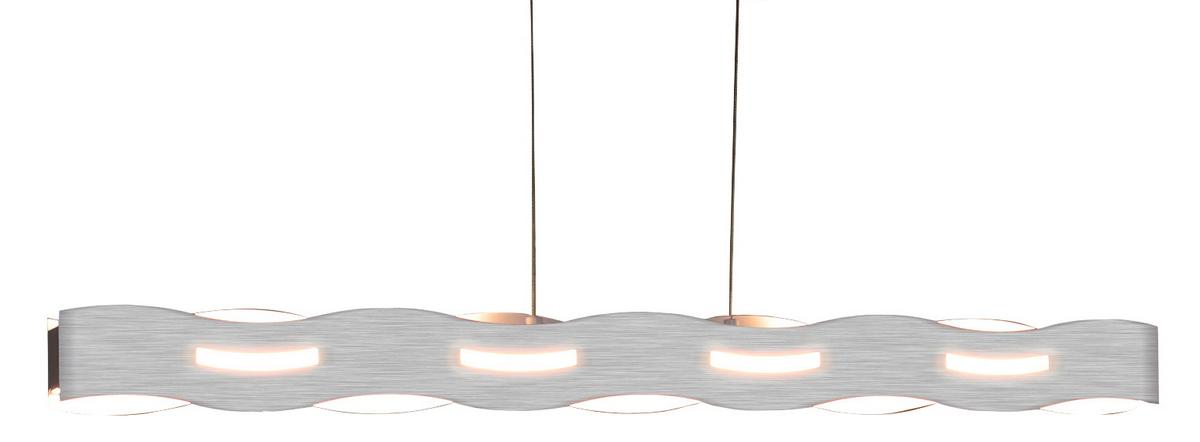 LED-Hängeleuchte LED-Wave-S-Nik - Nickelfarben, Design, Metall (100/120/7cm)