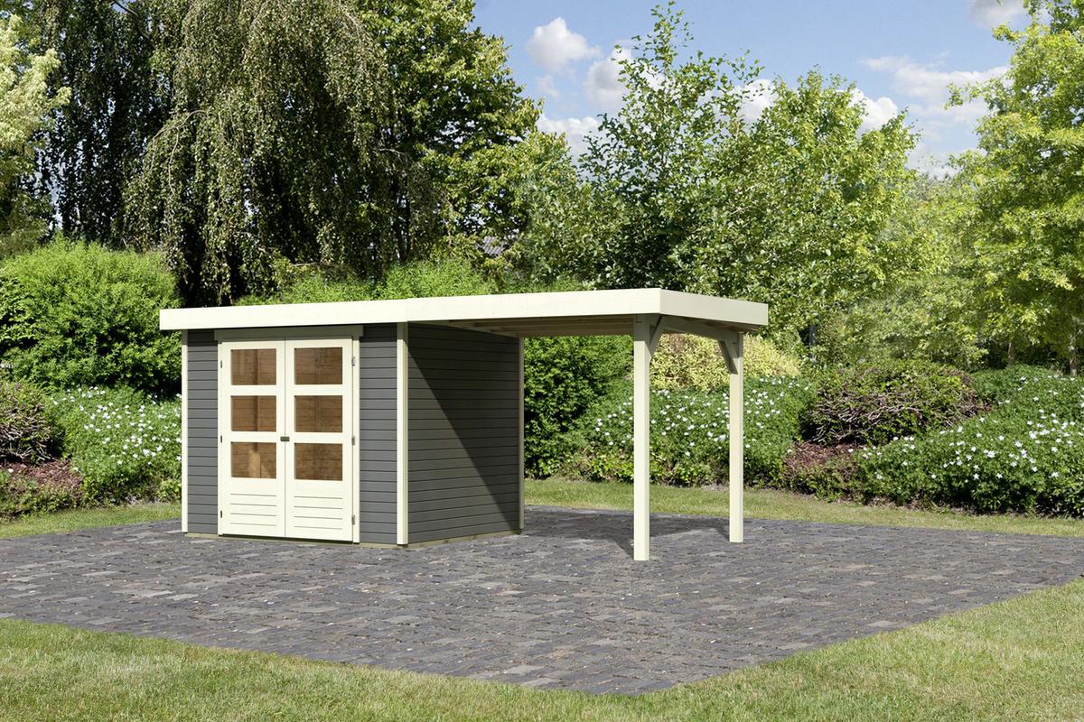 Gartenhaus 491x217x211 cm - Grau, Basics, Holz (491/217/211cm) - Karibu