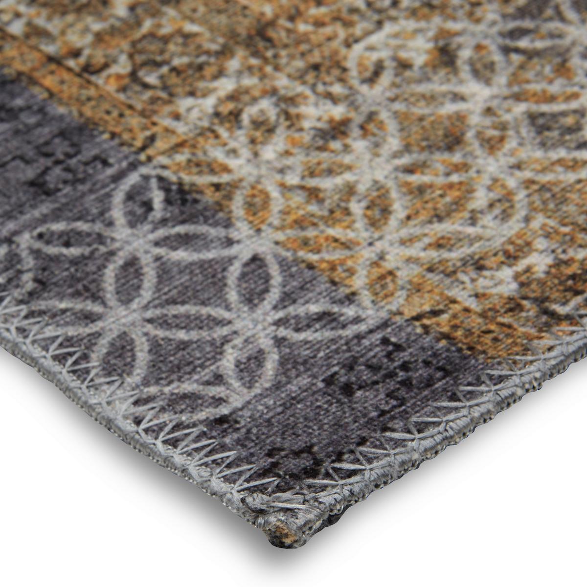 KOBEREC TKANÝ NA PLOCHO Edessa 2, 120/170cm - šedá/barvy zlata, Moderní, textil (120/170cm) - Mömax