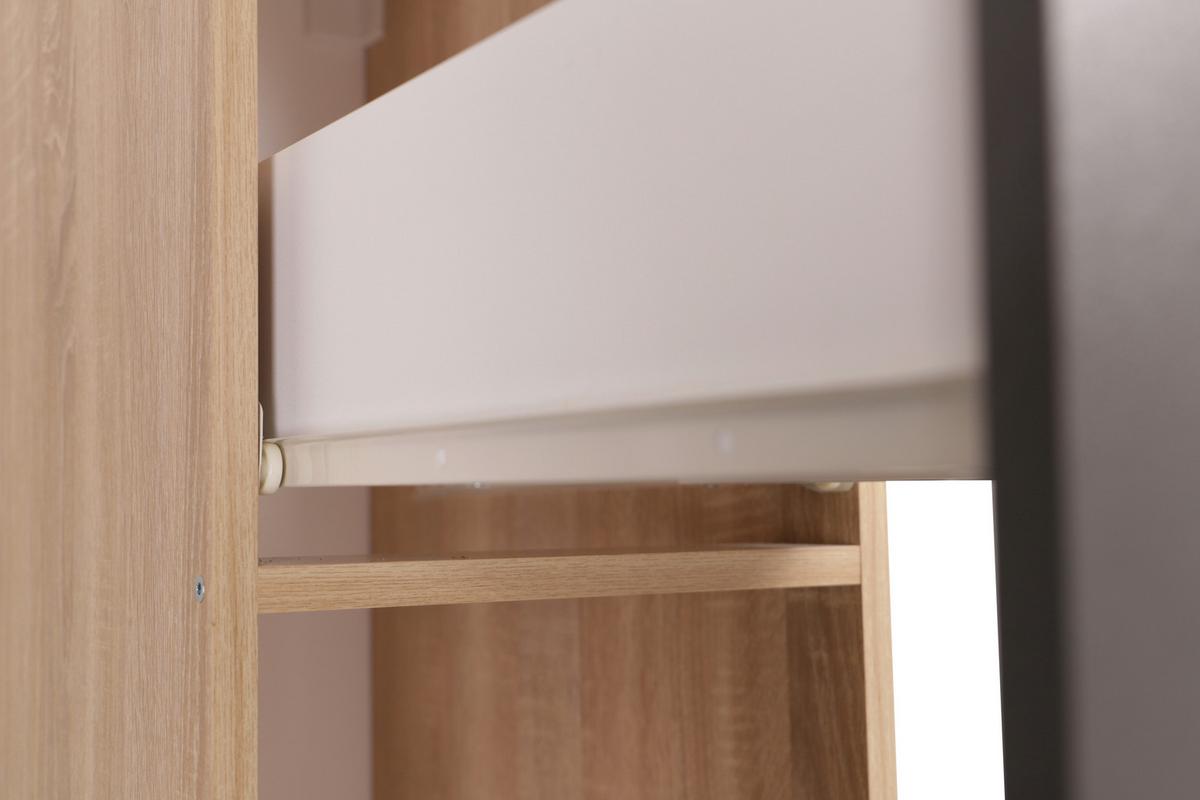 Apothekerschrank Merle Grau, Eiche Dekor B:30cm - Eichefarben/Grau, Basics, Holzwerkstoff (30/144,8/60cm) - Respekta