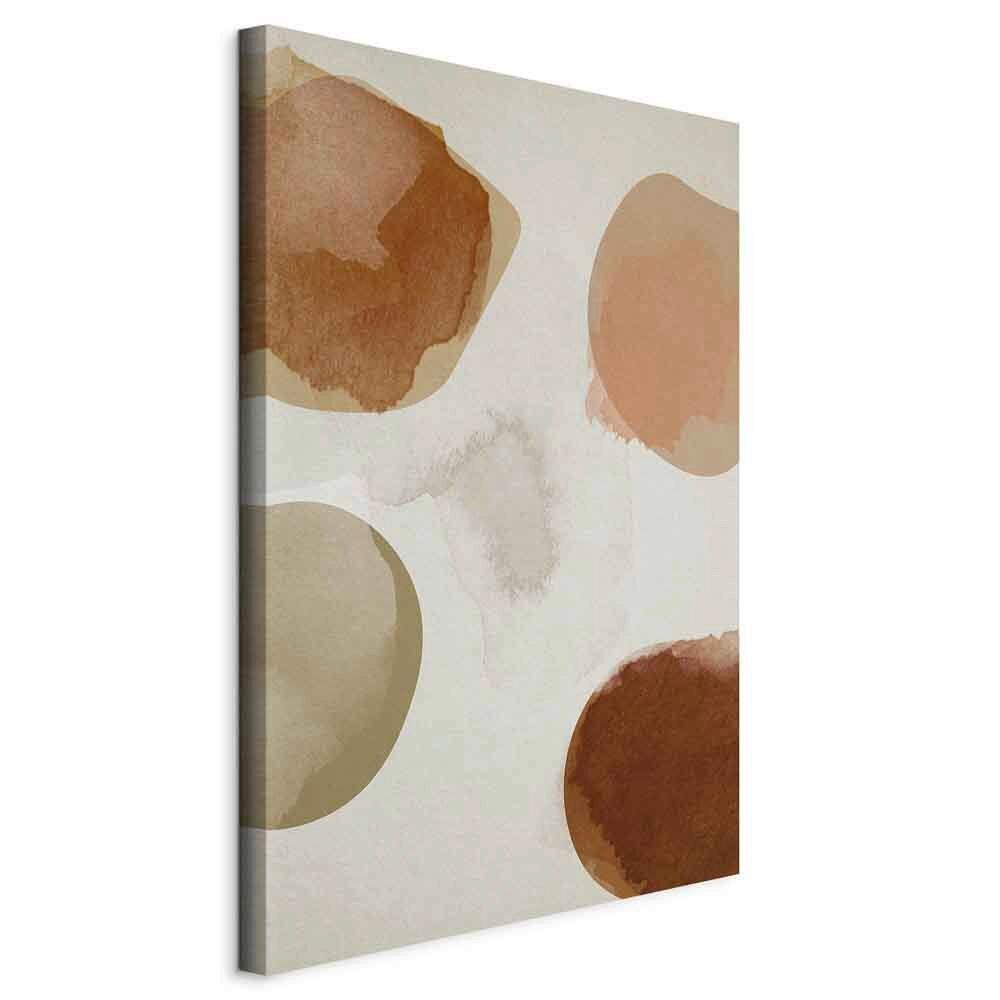Leinwandbild Abstraction Beige Olivgrün Cognac B: 40 Cm