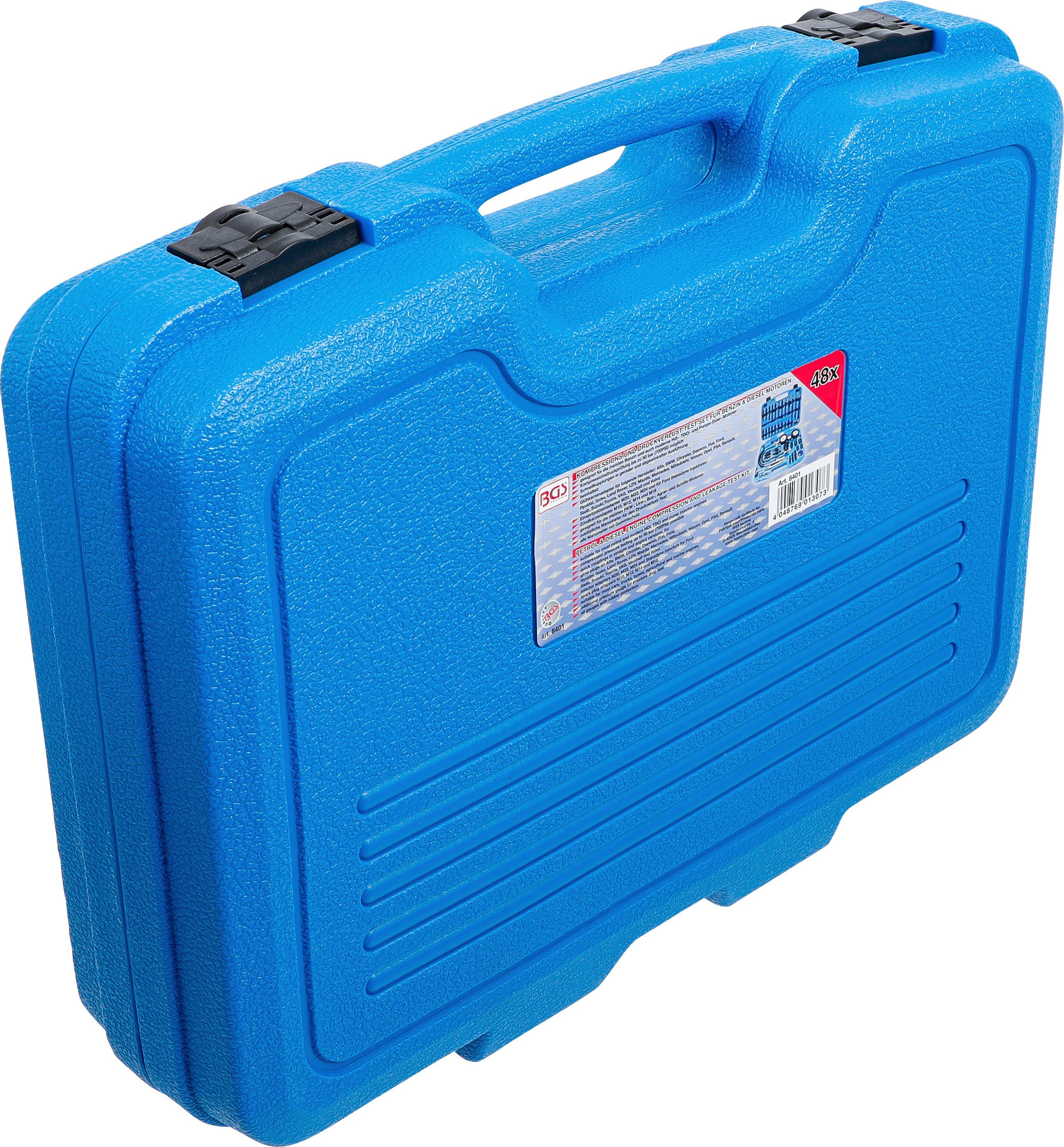 Kompressionstester-satz 8401 - Blau/Schwarz, Basics (42,3/32,5/10,5cm)