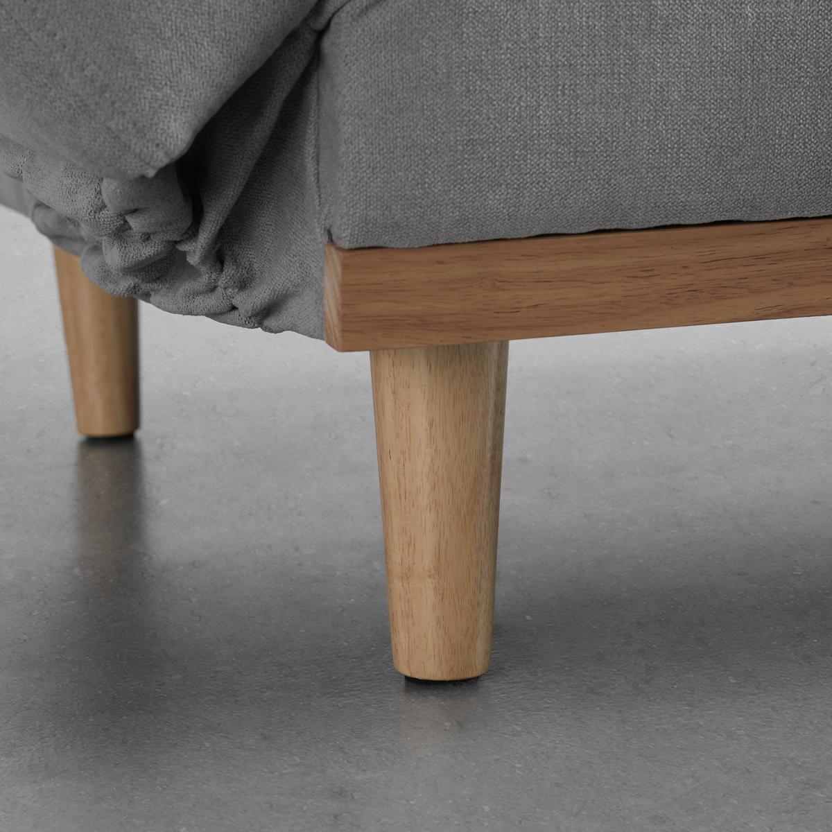 Rozkládací pohovka FELICIA, světle šedá - světle šedá/přírodní barvy, Moderní, dřevo/textil (169/71/79cm) - Bessagi Home
