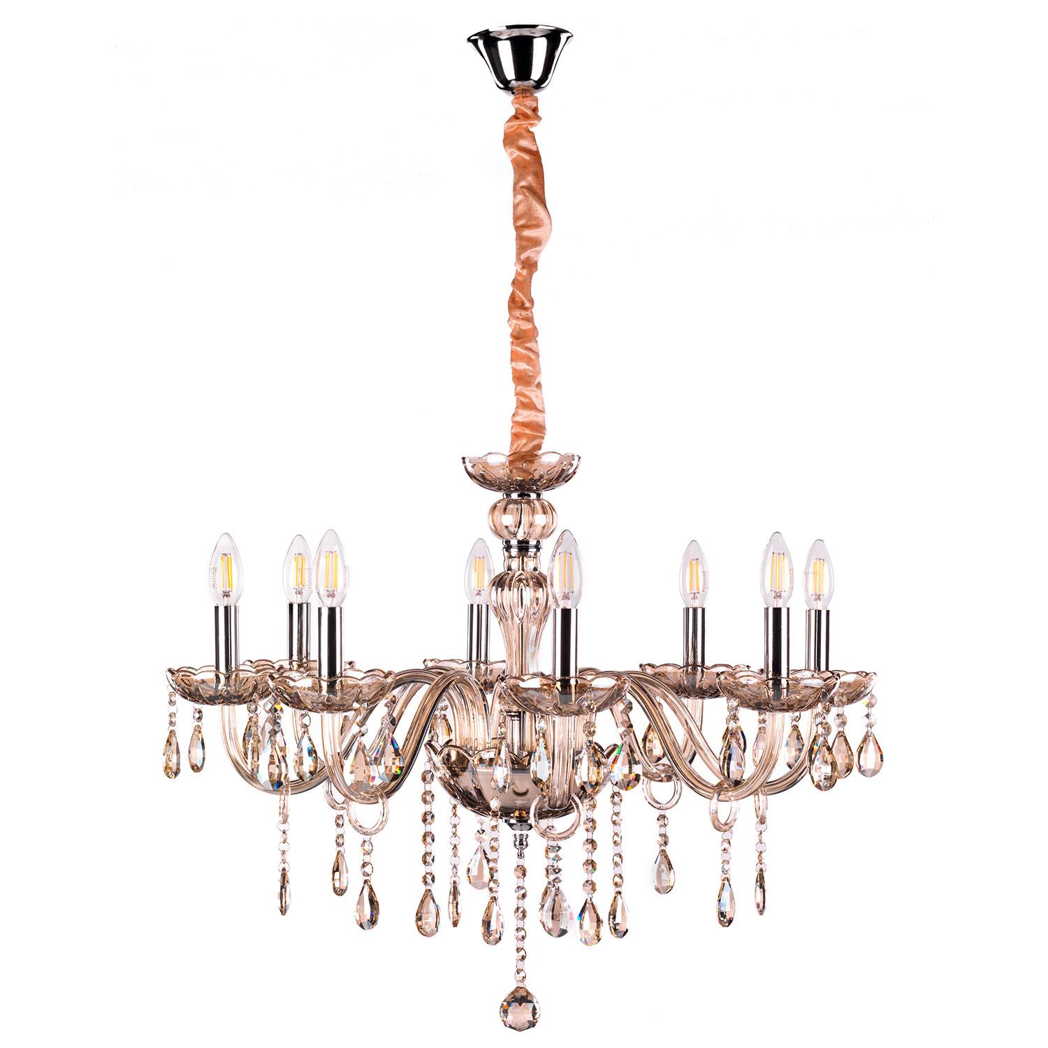 Kronleuchter 809/8 Linda - Bernsteinfarben, KONVENTIONELL, Glas/Metall (70/110cm)