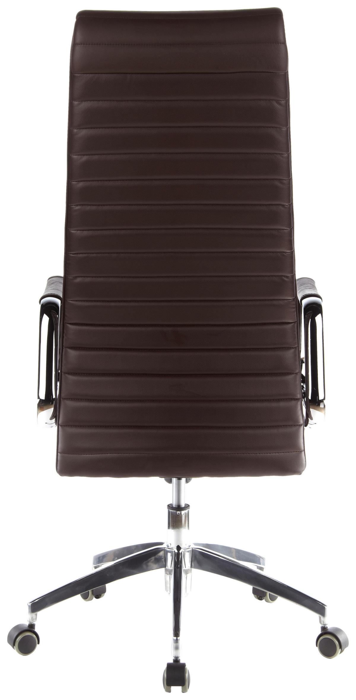 Drehstuhl Aspera 20 Dunkelbraun - Dunkelbraun/Silberfarben, MODERN, Leder/Kunststoff (59/139/50cm) - MID.YOU