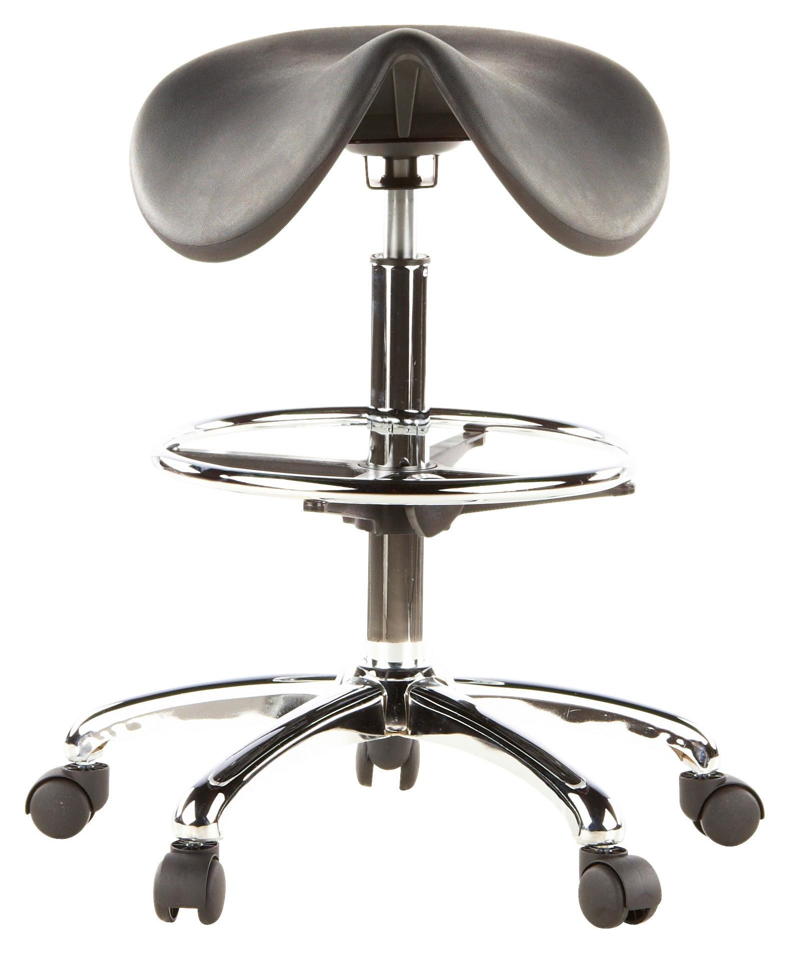 Bürohocker Top Work 13 Schwarz - Chromfarben/Schwarz, MODERN, Kunststoff/Metall (62/60/62cm) - MID.YOU