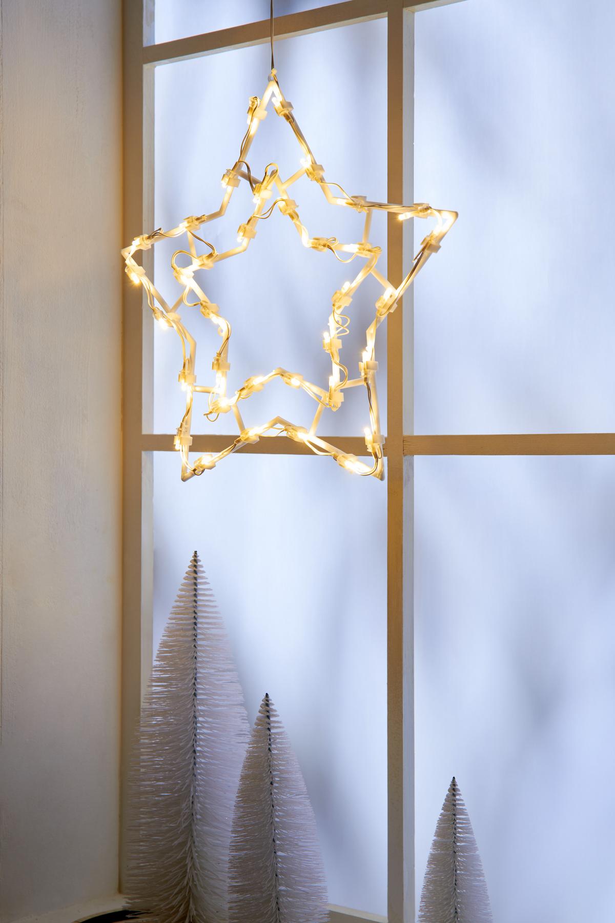 Led-dekoleuchte Lukas Weihnachtsmotiv Warmweiß - Klar, ROMANTIK / LANDHAUS, Kunststoff (33/2,5/41cm) - James Wood