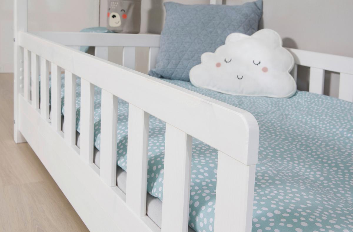 Hausbett Lou B: 100 cm Weiß Lou - Weiß/Naturfarben, MODERN, Holz/Textil (100/200cm) - MID.YOU