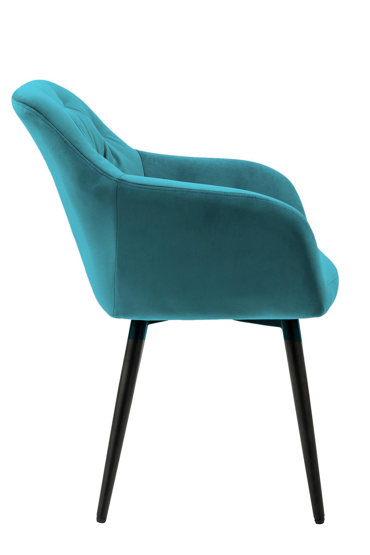 Armlehnstuhl Türkis B: 61 Cm - Türkis/Schwarz, MODERN, Textil/Metall (61/85/45cm) - Livetastic