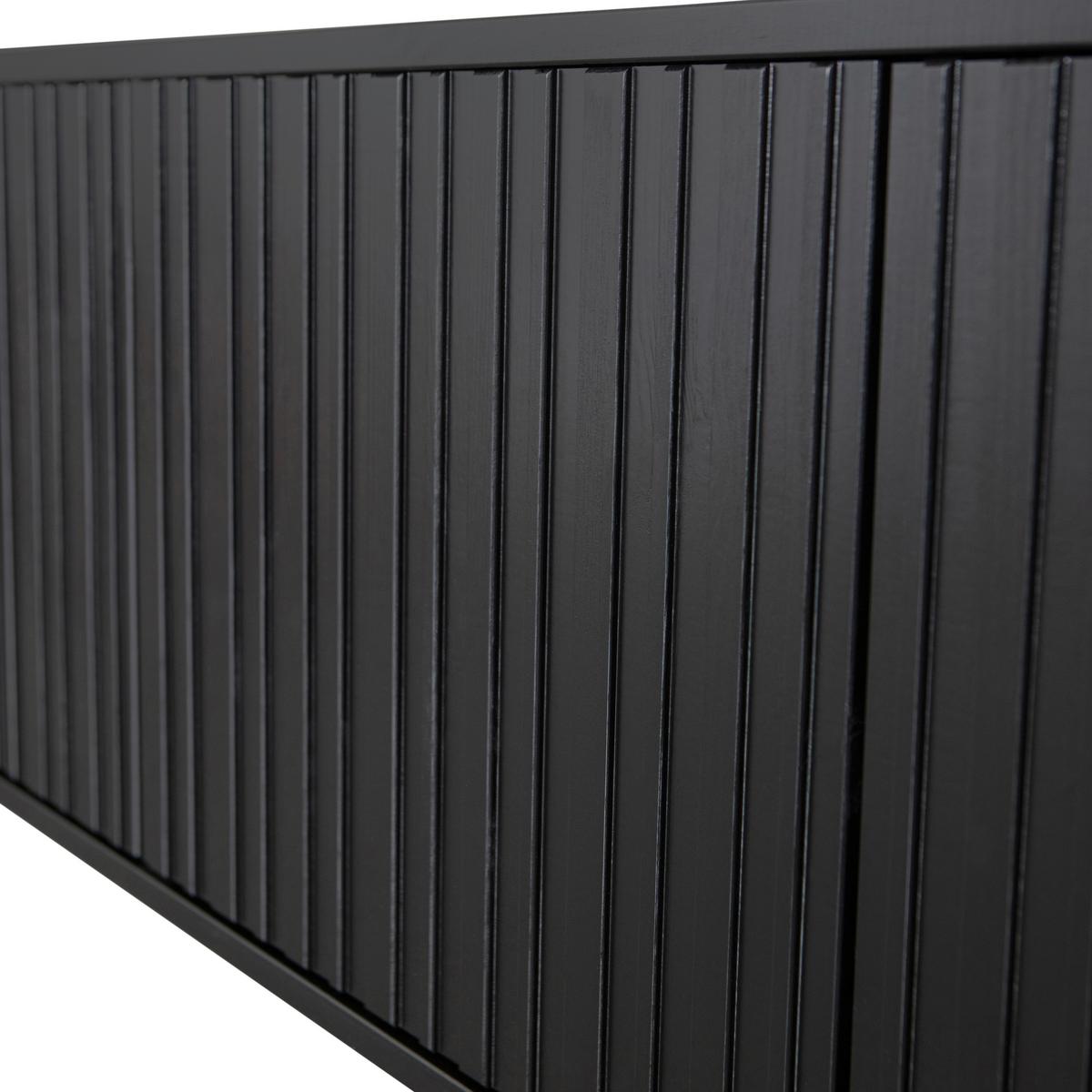 LOWBOARD Gravure Schwarz B: 100cm - Schwarz, Design, Holz (100/56/44cm) - Livetastic