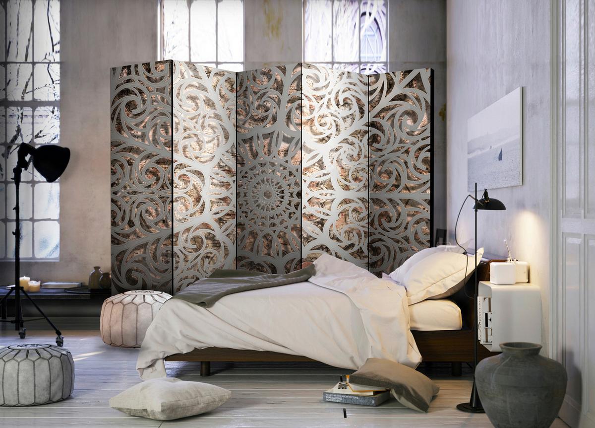 Paravent Braun Beige B: 225 Cm - Beige/Braun, Basics, Holz/Textil (225/172/3cm) - artgeist
