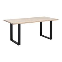 Jídelní stůl VALERIO 180x90 cm - černá/barvy dubu, Moderní, kov/dřevo (180/90/76cm) - Bessagi Home
