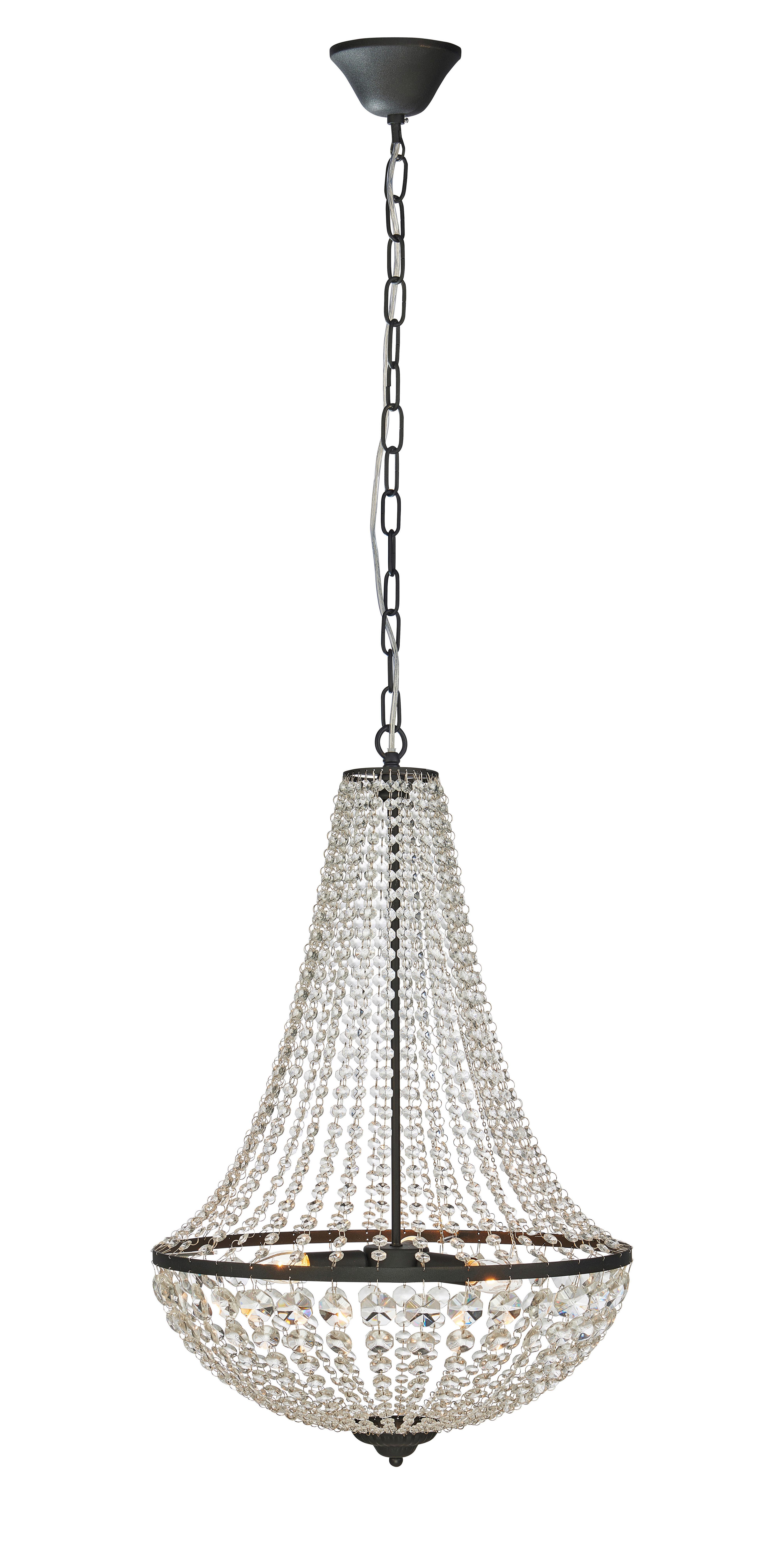 Kronleuchter Klar, Schwarz, 40w - Klar/Schwarz, Basics, Glas/Metall (50/68cm) - Markslöjd