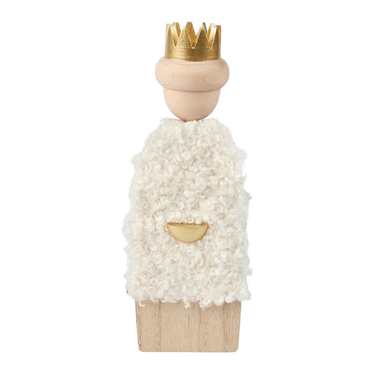 Vánoční figurka LUIS - bílá/přírodní barvy, Konvenční, kompozitní dřevo/textil (8/20,5/1,5cm) - Mömax