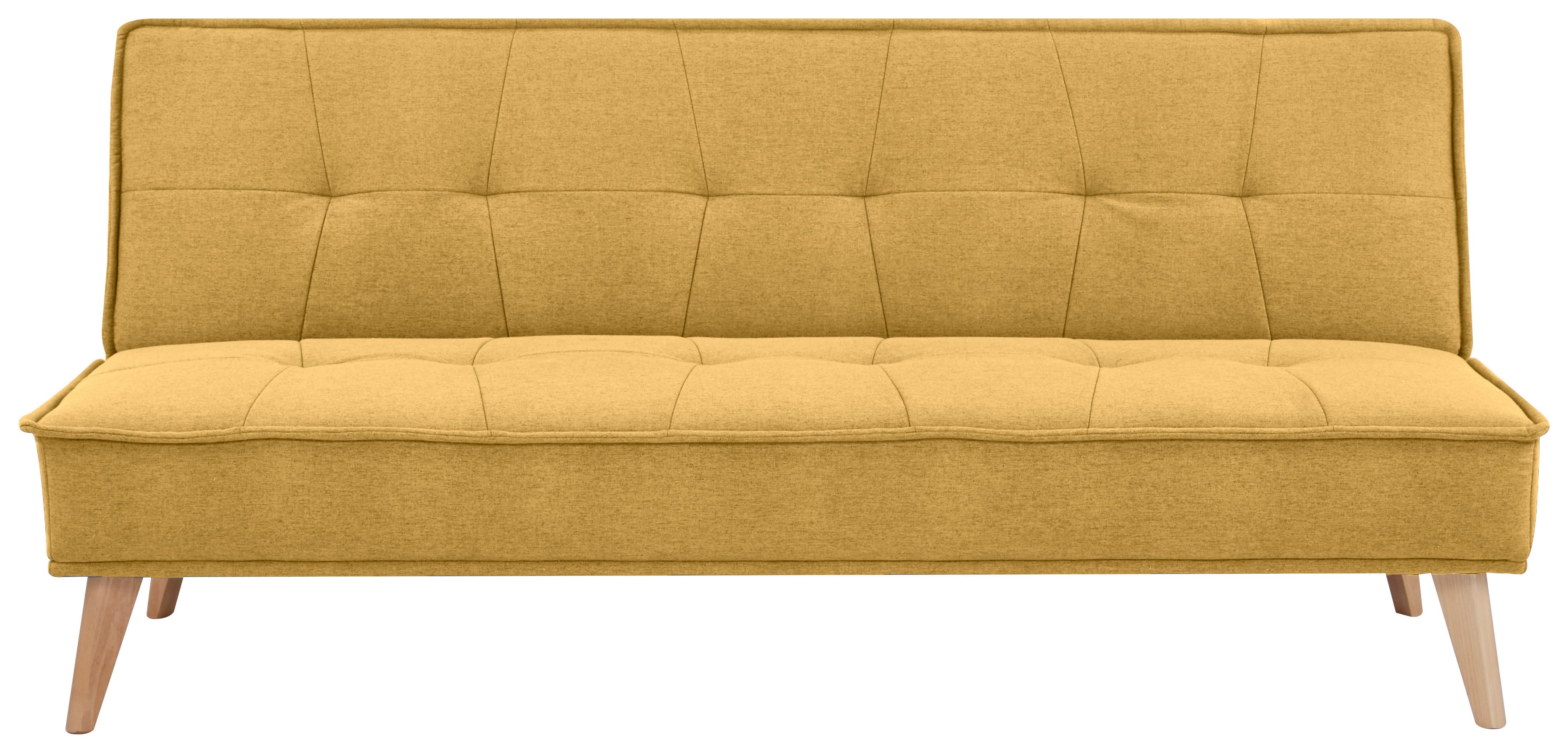 3-Sitzer-Sofa Mit Schlaffunktion Elba Gelb - Gelb/Kieferfarben, Design, Textil (181/82/85cm) - MID.YOU