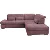 Ecksofa mit Schlaffunktion Dalida Brombeere Chenille - Chromfarben/Brombeere, Design, Textil (280/254cm) - Livetastic