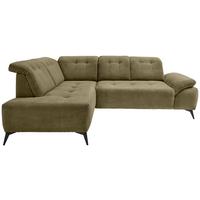 ECKSOFA Fiore, Olivgrün S: 200x272 cm - Schwarz/Olivgrün, MODERN, Textil (200/272cm) - Livetastic