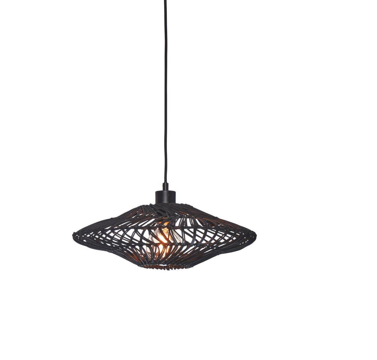Hängeleuchte Zanzibar/h/4012/b - Schwarz, Trend, Naturmaterialien (40/12cm) - Good & Mojo