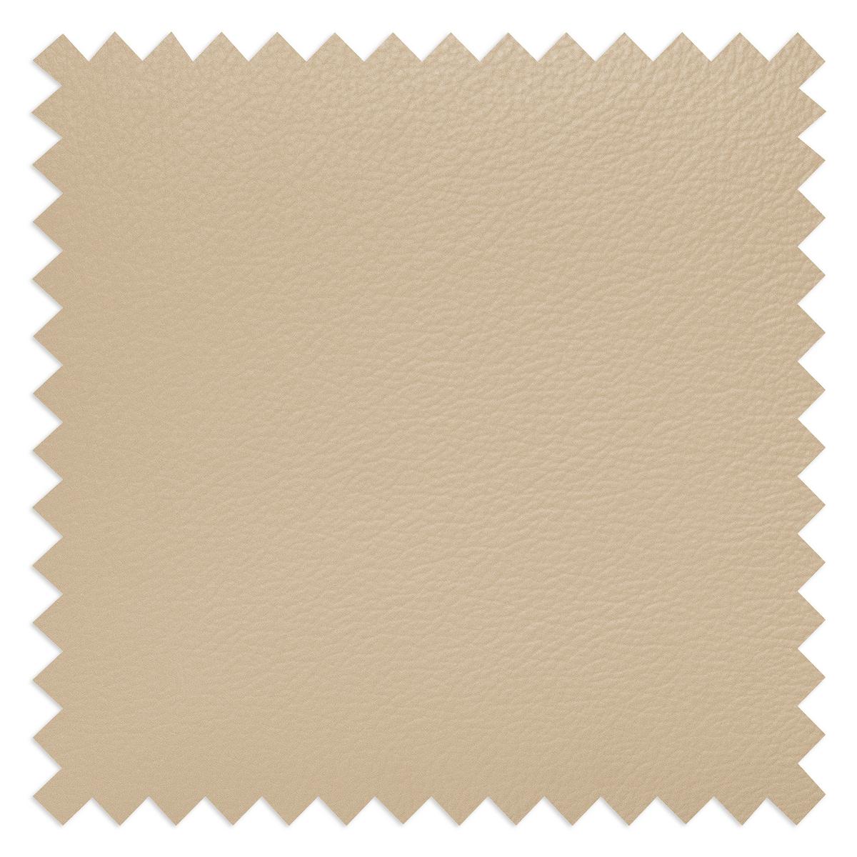 Schlafsofa Aloe Echtleder Beige B: 204 cm - Beige/Silberfarben, Design, Leder (204/84/104cm) - Livetastic