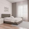 Čalúnená posteľ FREDERICO 180x200, svetlosivá - čierna/svetlosivá, Modern, kov/drevo (180/200cm) - Bessagi Home