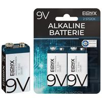 Batterie Alkaline 9V 2 Stk. - Silberfarben/Weiß, Basics (4,8/2,6/1,7cm) - Elonix