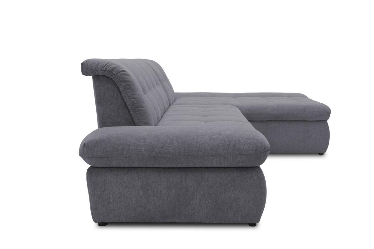 Ecksofa Moric Dunkelgrau Mikrofaser - Chromfarben/Dunkelgrau, KONVENTIONELL, Textil (300/172cm) - MID.YOU