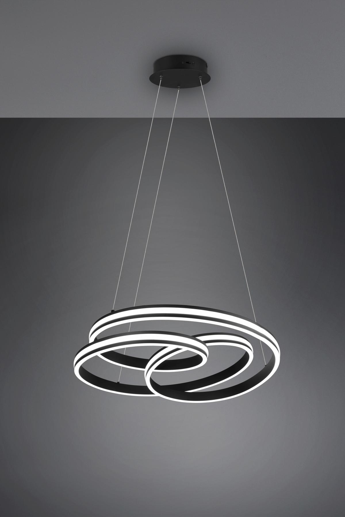 Led-hängeleuchte Nuria H: 150 Cm 1-Flammig Dimmbar - Schwarz, Basics, Metall (60/150cm) - Trio Leuchten