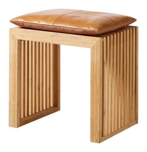 Bankauflage Lederkissen Braun B: 45 Cm - Braun, Design, Leder (45/3/35cm) - MID.YOU
