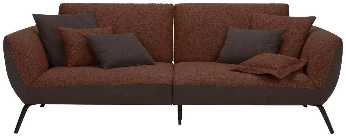 Velká pohovka TRENDY, měděná - měděné barvy/černá, Moderní, kompozitní dřevo (260/93/124cm) - Premium Living